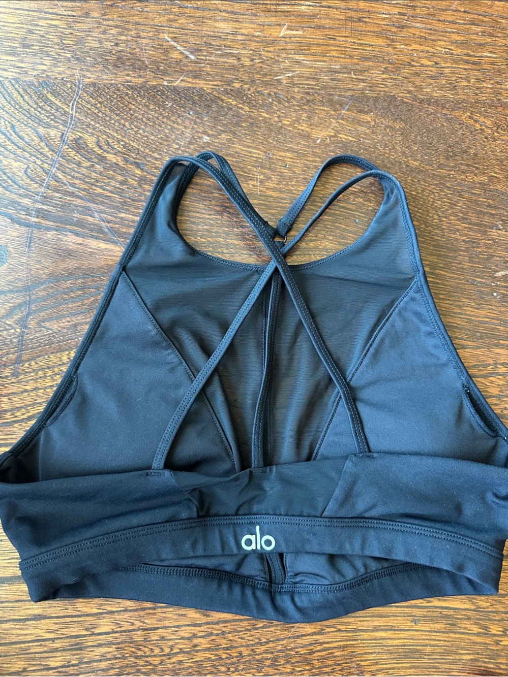 ALO Yoga Black Strappy High-Neck Sports Bra